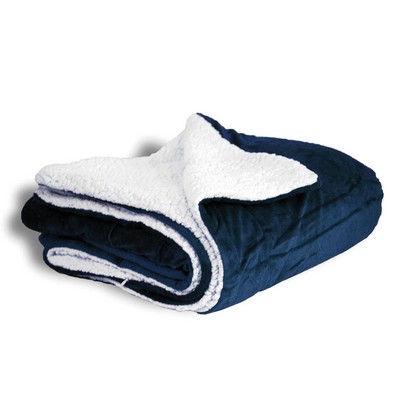 Navy Blue Sherpa Blanket