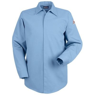 Bulwark® Men's Cotton/Nylon Concealed Gripper Pocketless Work Shirt