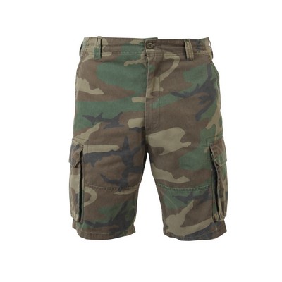 Woodland Camouflage Vintage Paratrooper Cargo Shorts (4X-Large)