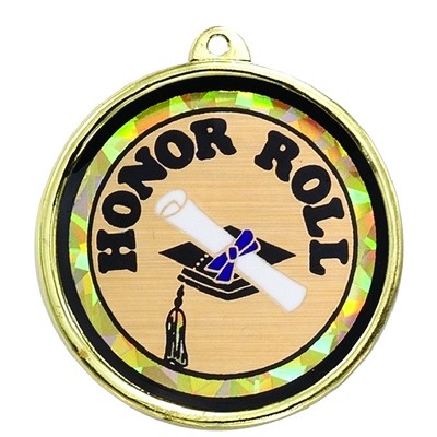 2¼" TM Series Academic Medal w/Honor Roll Mylar Insert