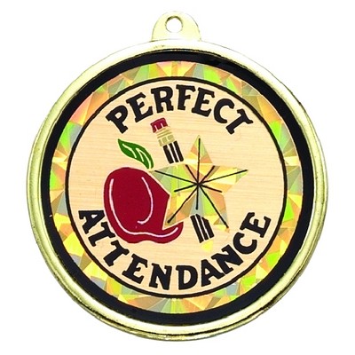 2¼" TM Series Academic Medal w/Perfect Attendance Mylar Insert