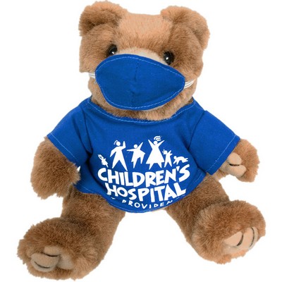 8" Royal Blue Scrubs Bear Stuffed Animal w/One Color Imprint