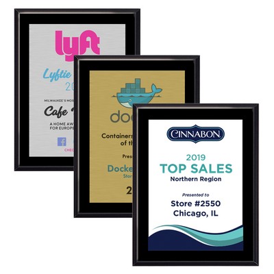 10.5" x 13" High Gloss Black Finish Plaque Full Color Sublimated