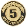 5 Years Anniversary Round Stock Die Struck Pin