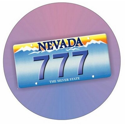 Nevada License Plate Metal Photo Magnet (2 1/2" Diameter)