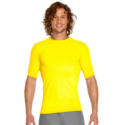 Adult Short Sleeve Rash Guard - Yellow