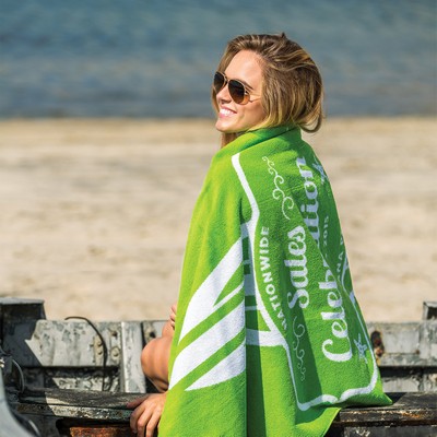 Jacquard Terry Velour Beach Towel (30" x 60", 16.5 lbs./dozen)