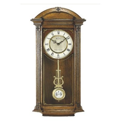 Bulova Hartwick Old World Walnut Clock w/ Triple Chime Movement