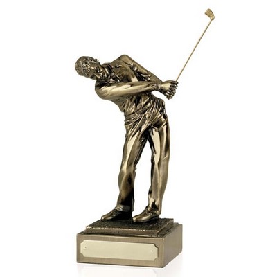 6" Antique Gold Resin Male Golfer Award