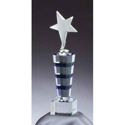 Blue/Clear Glass Star Award (3"x10.75")