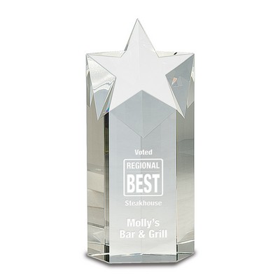 Sculpted Crystal Star Tower Award