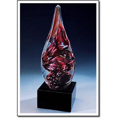 Burgundy Glass Award w/o Marble Base (4"x9")