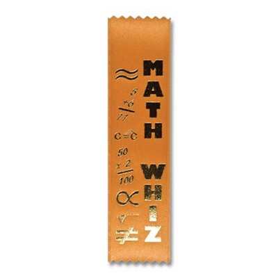 2"x8" Stock Recognition Math Whiz Lapel Ribbon