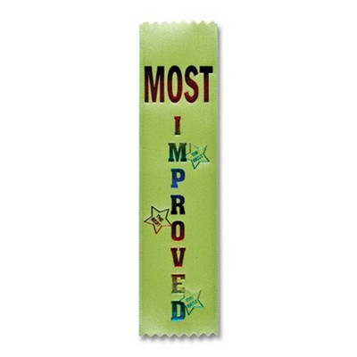 2"x8" Stock Recognition Most Improved Lapel Ribbons