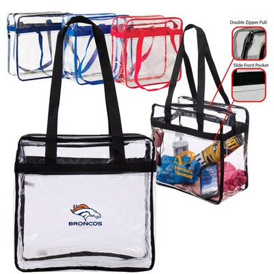 Transparent Stadium Zippered Tote