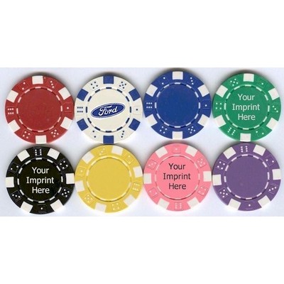 Magnetic Poker Chip - Striped Dice