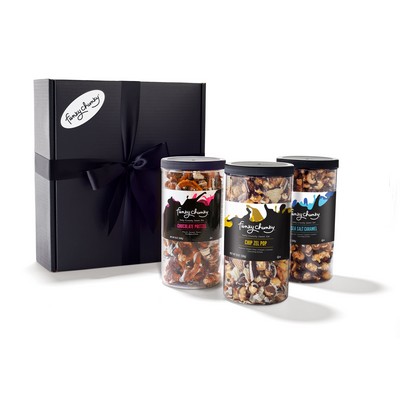 Funky Chunky Triple Flavor Gift Pack: Chip Zel Pop, Sea Salt Caramel & Chocolate Pretzel