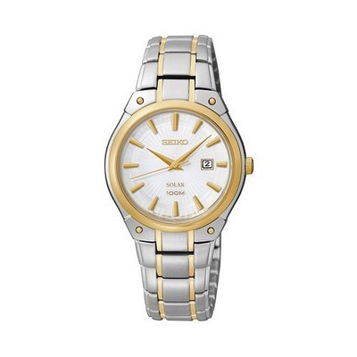 Seiko Women's Dress Solar Analog Display Japanese Quartz Two Tone Watch