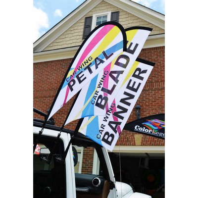 Car Wing Window Paddle Flag - Hardware + Double Sided Flag