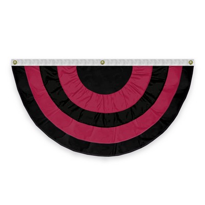 POW MIA Pleated Full Fans 3x6 Foot (Black & Red)