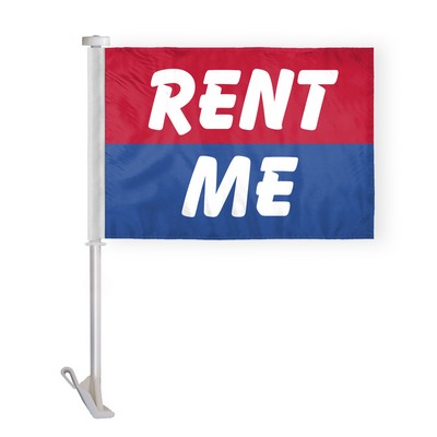 Rent Me Premium Car Flags 10.5x15 inch