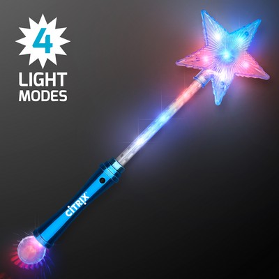 Custom LED Blue Super Star Wands - Domestic Imprint