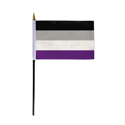 A-Sexual Stick Flag 4"X6"