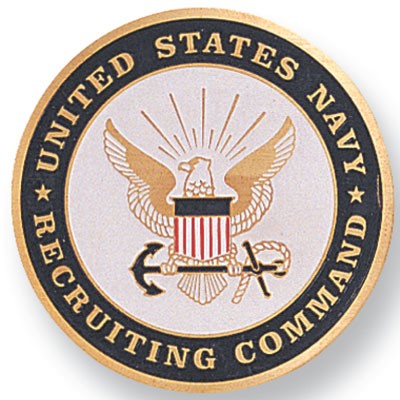 7/8" U.S. Navy Recruiting Command Etched Enamel Medallion Insert Disc