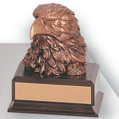 6½" Electroplated Bronze Eagle Head Trophy