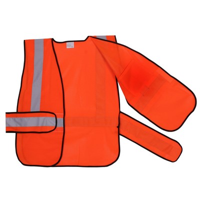 Orange Mesh Side Strap Safety Vest