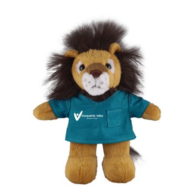 Soft Plush Stuffed Lion in scrub shirt