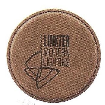 Leatherette Round Coaster - Dark Brown