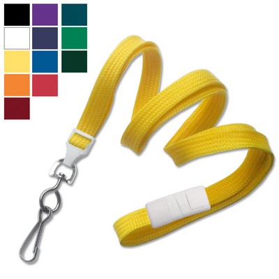 3/8" Blank Breakaway Flat-Braided Polyester Lanyards with Swivel Hook