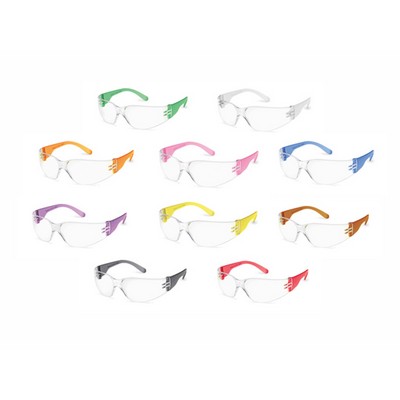 Assorted frames, universal-fit temple, clear lens, Starlite safety glasses