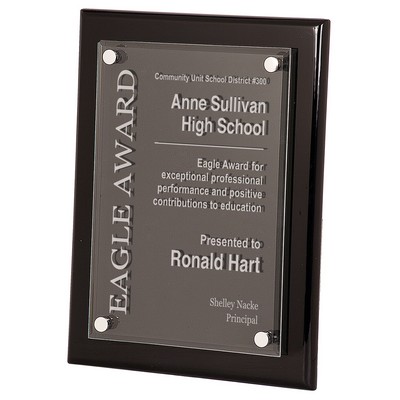 Black Piano Finish Floating Acrylic Plaque, 10 1/2 x 13"