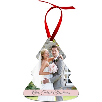 3.95" x 3.38" Gloss White Aluminum Tree Ornament