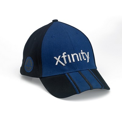 6 Panel Cap with Applique Visor Trim