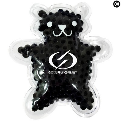 Black Teddy Bear Hot/Cold Pack w/Gel Beads