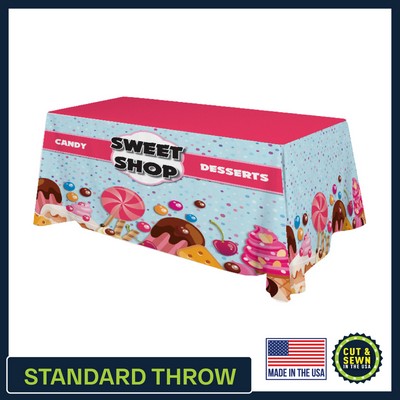 4ft x 30"T x 29"H - 4 Sided Hemmed Standard Table Throws - Dye Sublimation - Made in the USA