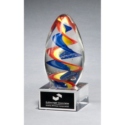 Colorful Egg Shaped Art Glass Award (2 5/8"x6")