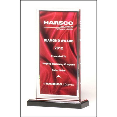 Red Draped Satin Acrylic Award with Mirror Border (5"x7.5")