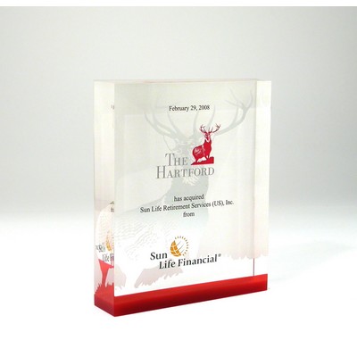 Flat Rectangle Lucite® Embedment Award (4" x 5" x 1")