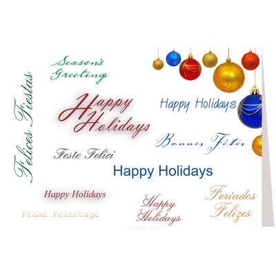 Corner Ornaments Happy Holiday Greeting Card