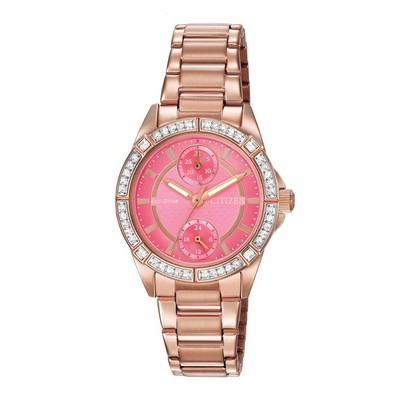 Citizen Ladies' POV Eco-Drive Watch, Pink Gold-tone with Coral Dial