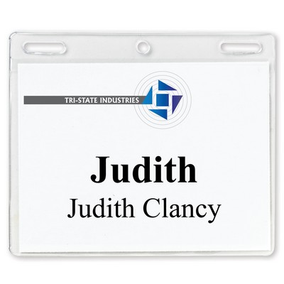 4" x 3" Standard Value Vinyl Name Tag Holder, Double Slot