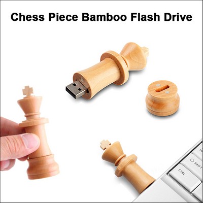 Chess Piece Bamboo Flash Drive - 1 GB Memory