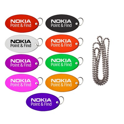 Oval Aluminum Key Holder & Dog Tag w/600 Mm Bead Chain