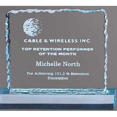 Medium Blue Acrylic Cracked Ice Award