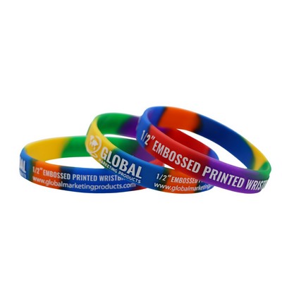 Embossed Printed 3/4" Silicone Wristbands