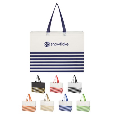 Non-woven Horizontal Stripe Tote Bag